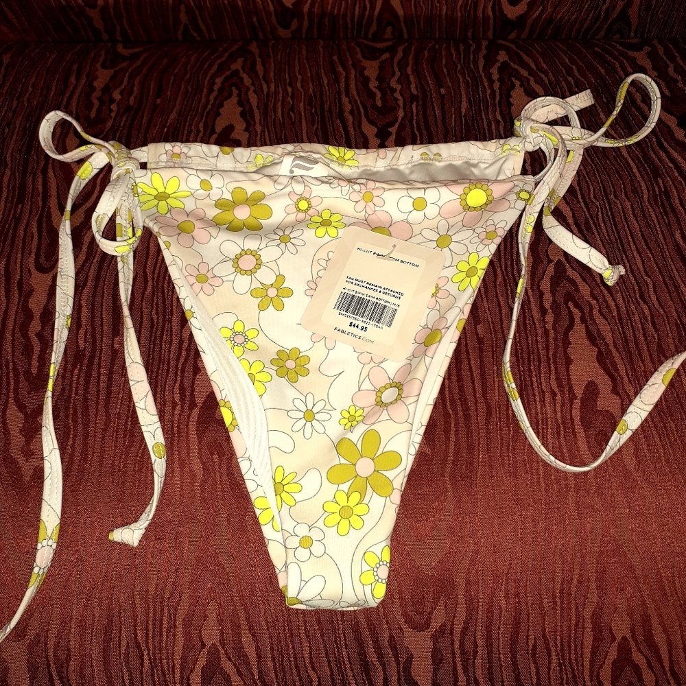 FABLETICS BIKINI FLORAL BOTTOM SIZE M SIDE TIE